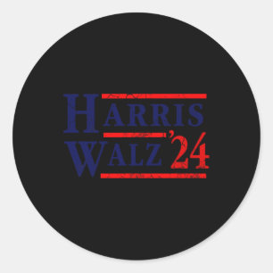 Harris Tim Walz 2024 Election Democrat Party Classic Round Sticker