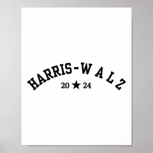 Harris Tim Walz Baseball Font 2024 Election  Poster