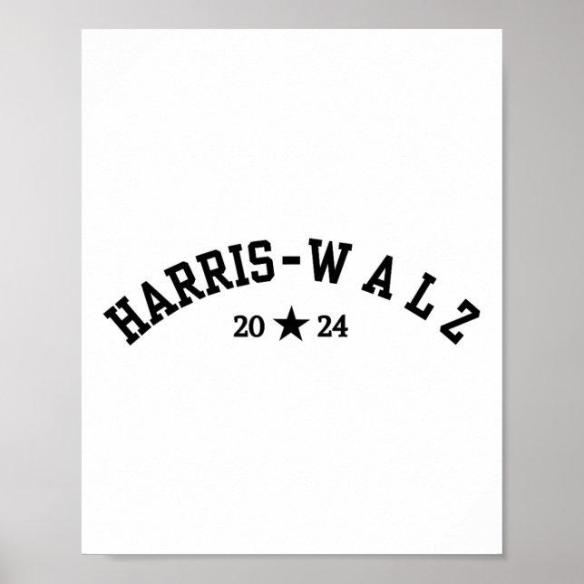 Harris Tim Walz Baseball Font 2024 Election  Poster (Front)