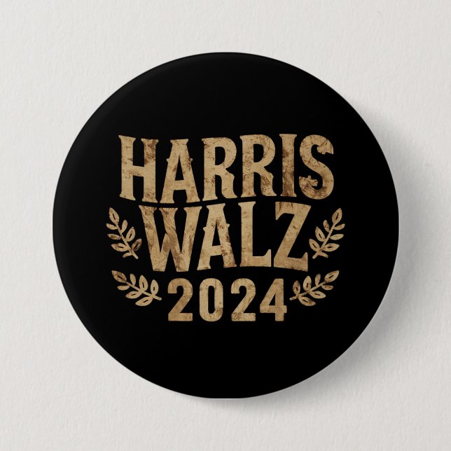 Harris Tim Walz Crest Vintage Harris Waltz 2024  7.5 Cm Round Badge (Front)