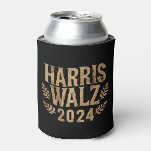 Harris Tim Walz Crest Vintage Harris Waltz 2024  Can Cooler