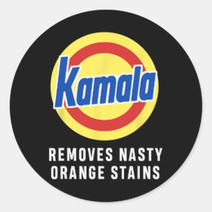 Harris Tim Walz Removes Nasty Orange Stains Funny Classic Round Sticker