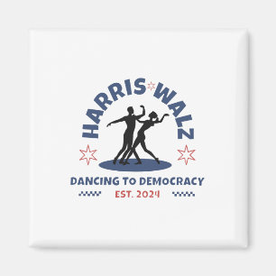 Harris Tim Walz Waltz 2024 Dancing To Democracy Magnet