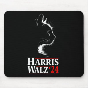 Harris Tim Walz Waltz 2024 Vp Funny Cat Harris Wal Mouse Pad