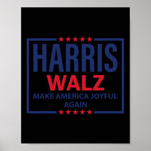 Harris Tim Walz Waltz Make America Joyful Again 20 Poster