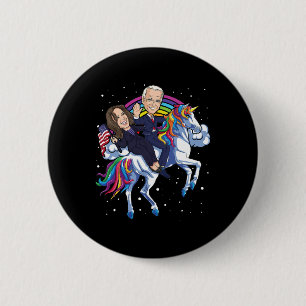 Harris Unicorn Joe Biden 2021 Riding President Usa 6 Cm Round Badge