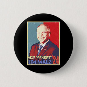 Harris Vice President Tim Walz Waltz 2024 Election 6 Cm Round Badge