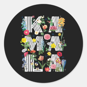 Harris Vintage Floral Feminine First Female Presid Classic Round Sticker