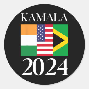 Harris Vote 2024 India American Jamaican Flag  Classic Round Sticker