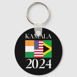 Harris Vote 2024 India American Jamaican Flag Key Ring