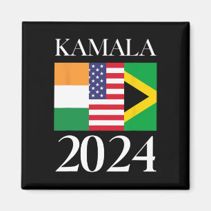 Harris Vote 2024 India American Jamaican Flag  Magnet