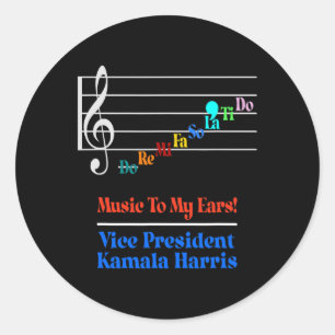 Harris Vp Music To My Ears Do-re-mi Comma-la Classic Round Sticker