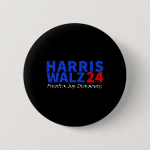 Harris W24 Freedom Joy Democracy Kamala Harris Wal 6 Cm Round Badge