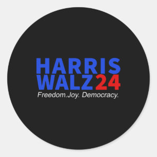 Harris W24 Freedom Joy Democracy Kamala Harris Wal Classic Round Sticker