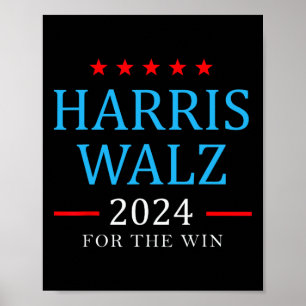 Harris W 2024 For The Win Kamala Campaign Poster