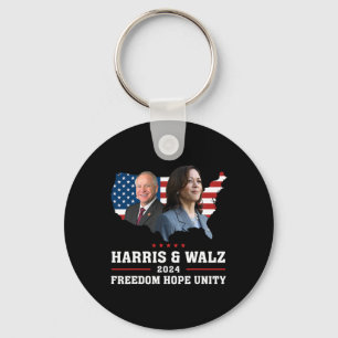 Harris W 2024 Freedom Hope Unity Political Kamala Key Ring