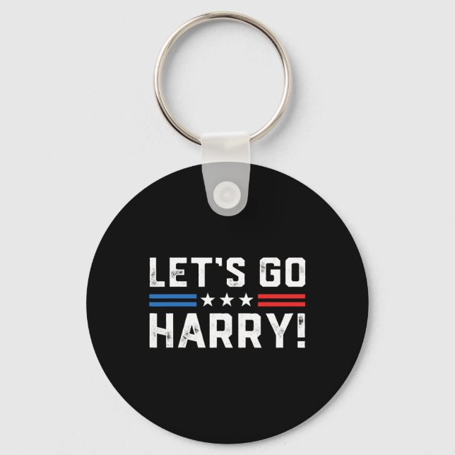 Harris W 2024 Let's Go Harry Funny Harry B Politic Key Ring (Front)