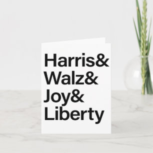 Harris W Joy Liberty Vote Kamala Harris President Card