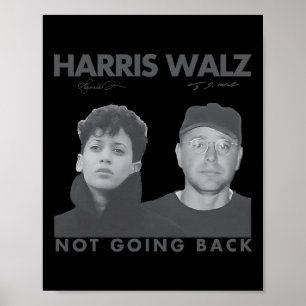 Harris W Not Going Back 80s Photo Retro 2024 Vote Poster