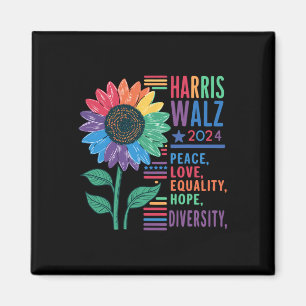 Harris W Peace Love Equality Hope Diversity Kamala Magnet
