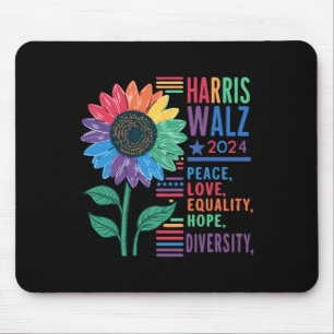 Harris W Peace Love Equality Hope Diversity Kamala Mouse Pad