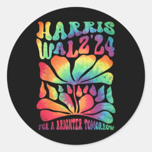 Harris Waltz 2024 Election For A Brighter Tomorrow Classic Round Sticker
