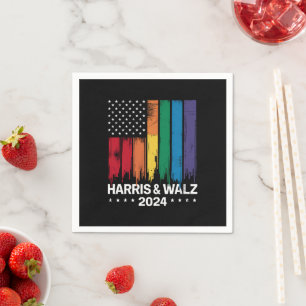 Harris Waltz 2024 Election Gay Tim Waltz LGBTQ Napkin
