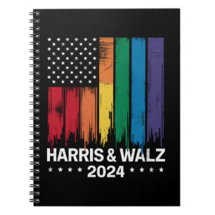 Harris Waltz 2024 Election Gay Tim Waltz LGBTQ Notebook