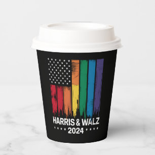 Harris Waltz 2024 Election Gay Tim Waltz LGBTQ Paper Cups