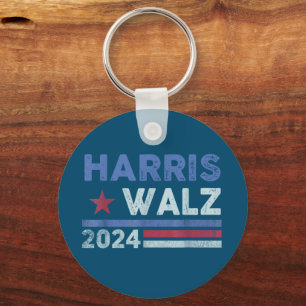 Harris Waltz 2024 Election Kamala Harris Navy Blue Key Ring