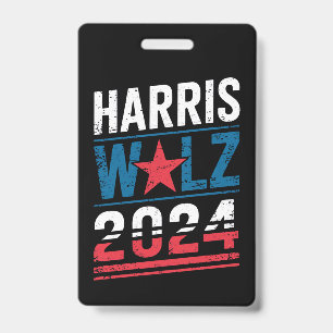 Harris Waltz 2024 Election Kamala Harris Tim Waltz ID Badge