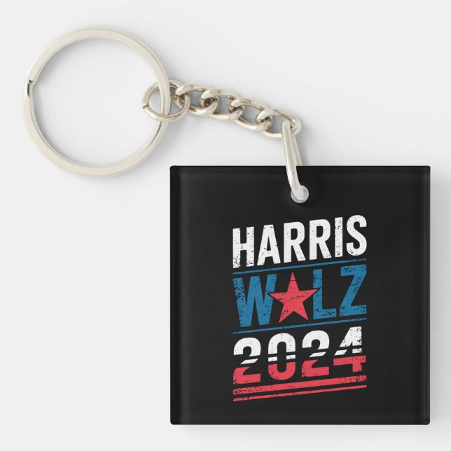 Harris Waltz 2024 Election Kamala Harris Tim Waltz Key Ring (Front)