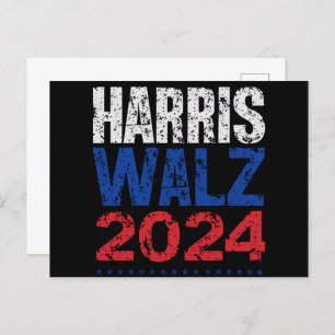 Harris Waltz 2024 Election Kamala Harris Tim Waltz Postcard