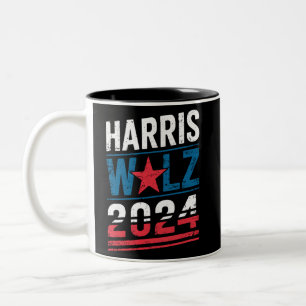 Harris Waltz 2024 Election Kamala Harris Tim Waltz Two-Tone Coffee Mug