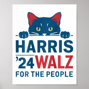 Harris Waltz 2024 For The People Funny Cat Lady Ka Poster