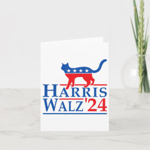 Harris Waltz 2024 Funny Cat Election Kamala Harris Card