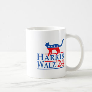 Harris Waltz 2024 Funny Cat Election Kamala Harris Coffee Mug