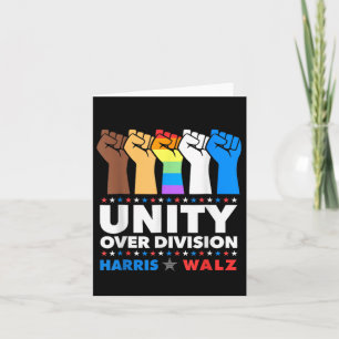 Harris Waltz 2024 Unity Over Division Kamala Harri Card