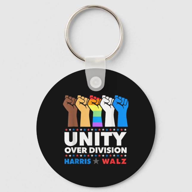 Harris Waltz 2024 Unity Over Division Kamala Harri Key Ring (Front)