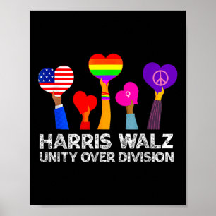 Harris Waltz 2024 Unity Over Division Kamala Harri Poster
