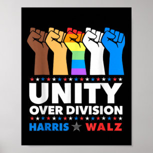Harris Waltz 2024 Unity Over Division Kamala Harri Poster