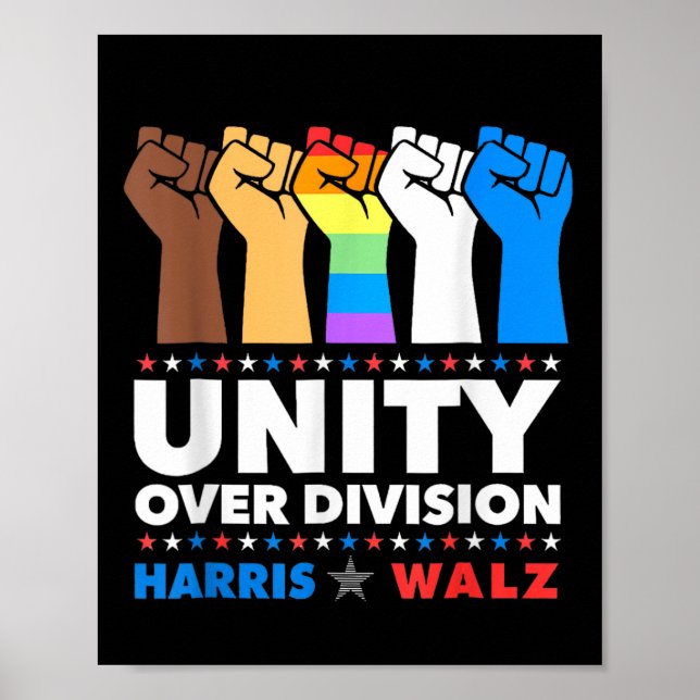 Harris Waltz 2024 Unity Over Division Kamala Harri Poster (Front)