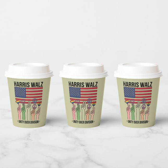 Harris Waltz 2024 Unity Over Division Paper Cups (Multi)