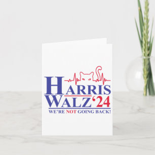 Harris Waltz 2024 We're Not Going Back Funny Cat L Card
