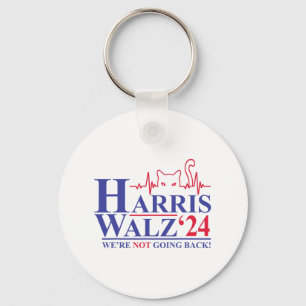 Harris Waltz 2024 We're Not Going Back Funny Cat L Key Ring