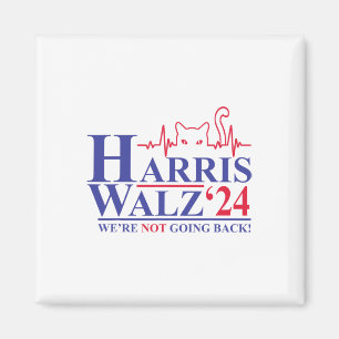 Harris Waltz 2024 We're Not Going Back Funny Cat L Magnet