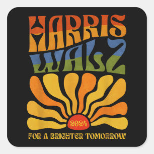 Harris Waltz Brighter Tomorrow Boho Aesthetic Square Sticker