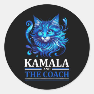 Harris Waltz Cat Lady Harris Waltz 2024 Kamala Har Classic Round Sticker