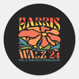 Harris Waltz For A Brighter Tomorrow Classic Round Sticker