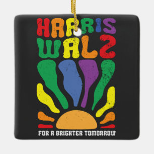 Harris Waltz for a Brighter Tomorrow Kamala LGBT  Ceramic Ornament